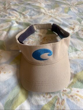 Costa Tan Visor with Blue Wave Logo